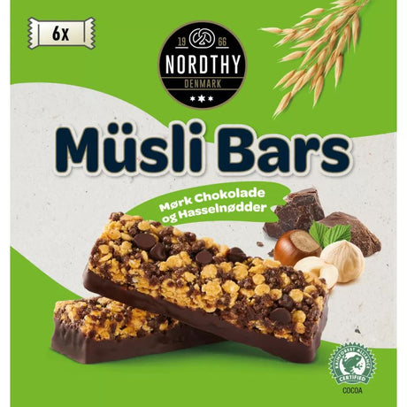 Nordthy Müslibar Hasselnøtt & Mørk Sjokolade 6x25g