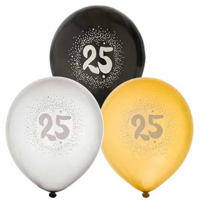 Balloon set 25 years 6pk