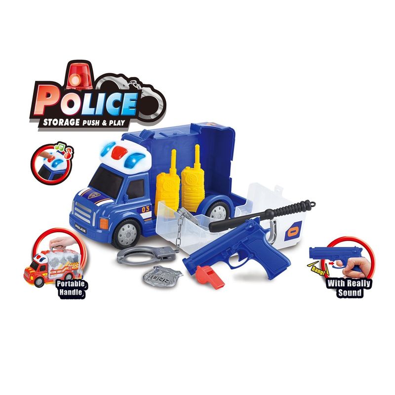 Police car with equipment, sound &amp; light 34 cm