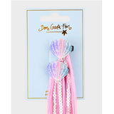 The Good Fen Hair Clip with Fake Long Hair and Shells 2pk