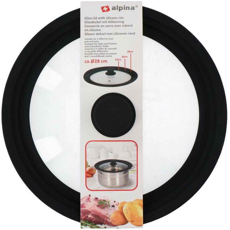 Universal lid for pots Glass &amp; Silicone | Alpina
