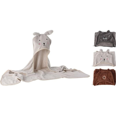 Fleece blanket with hood | 3 ass