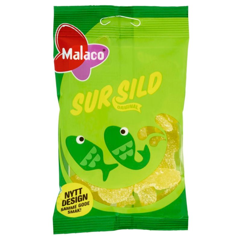 Malaco Sur Herring 100g | Classic sour candy with lemon flavor