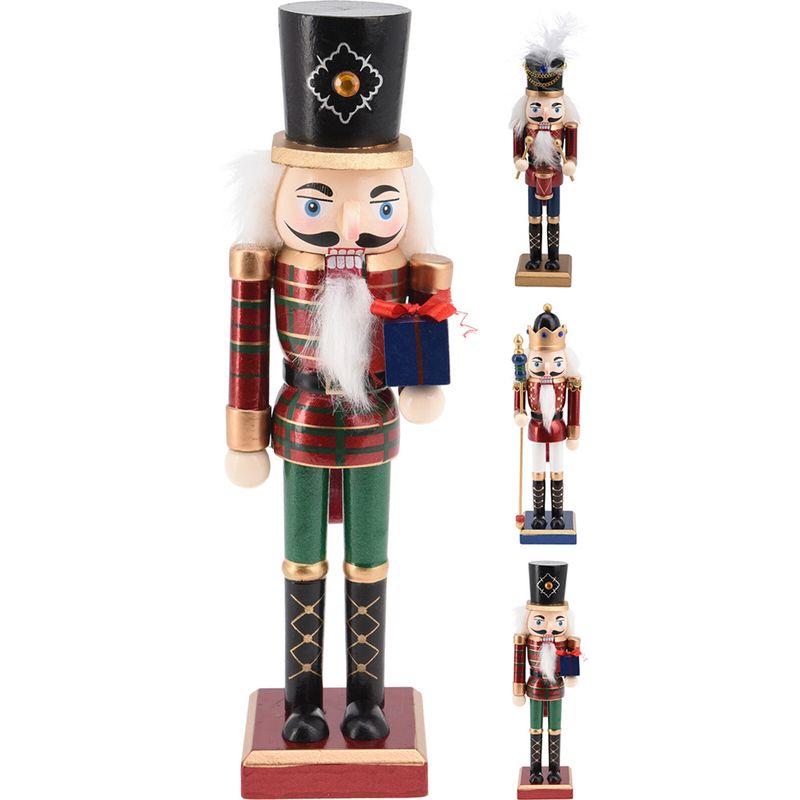 Nøtteknekker Figur i Tre 25 cm | 3 ass