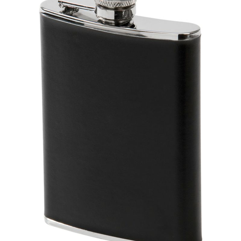 Pocket Lighter Metal &amp; Leather Black - 24cl