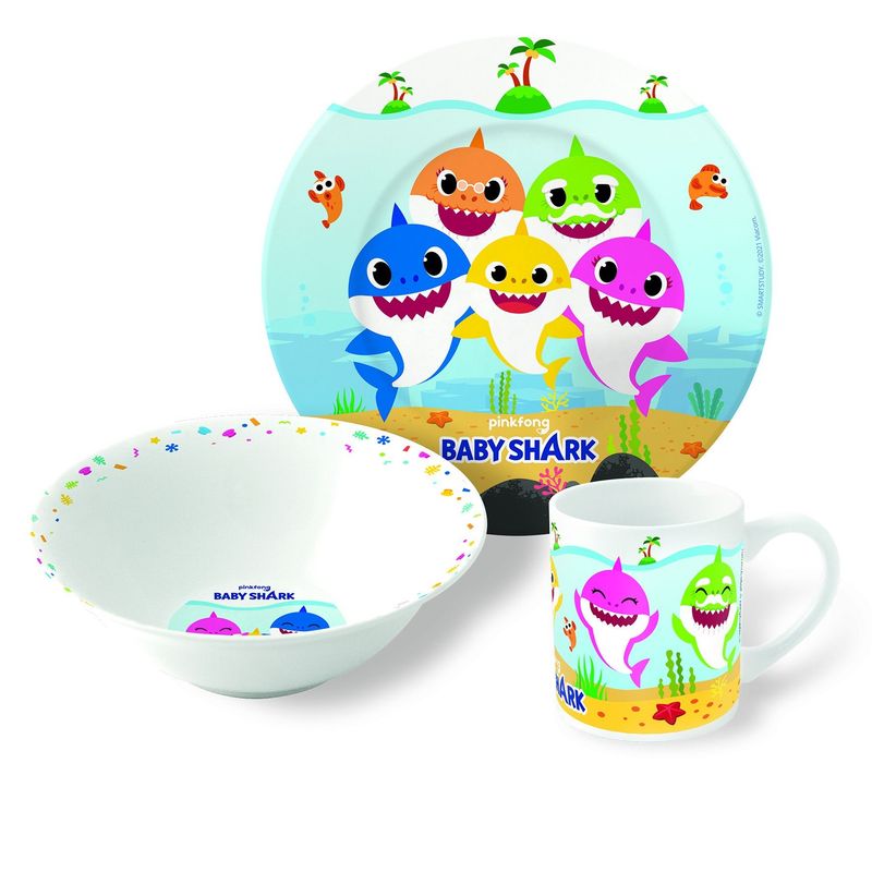 Baby Shark Gavesett 3deler keramikk
