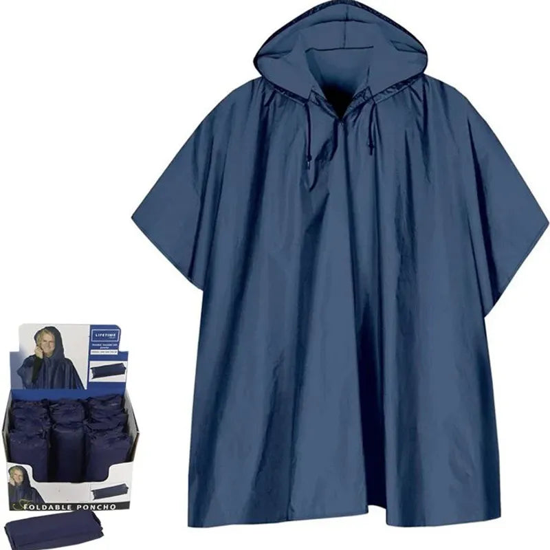 Rain poncho Reusable Blue 130x100cm